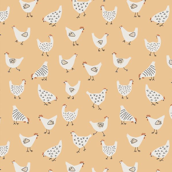 Farm Chickens in Yellow