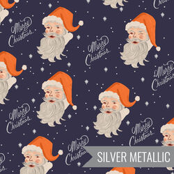 Santa in Navy Metallic
