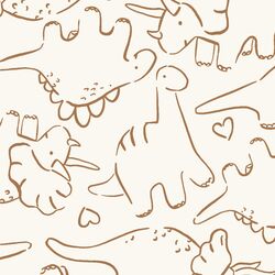 Large Jurassic Friends in Cashew Brown on Bone
