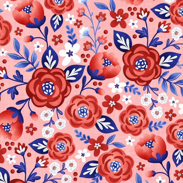 Large All American Floral in Watermelon