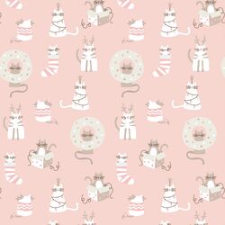 Joyful Cats in Crystal Pink