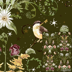 Large Garden Damask in Privet