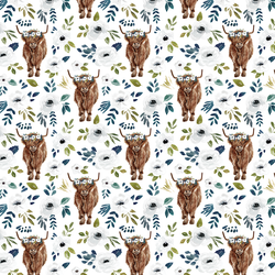 Little Garden Highland Cow in White