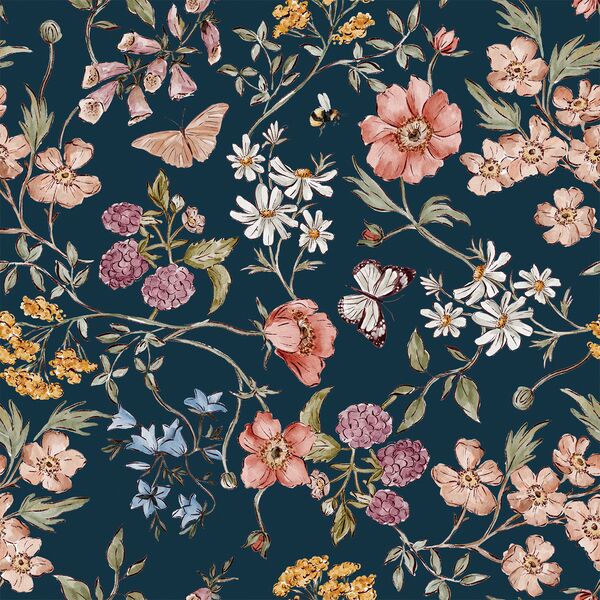 Butterfly Meadow in Navy