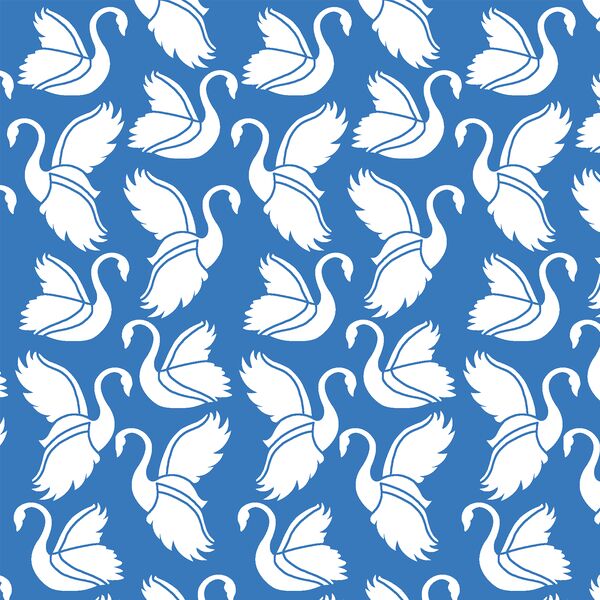 Swan Silhouette in Cerulean