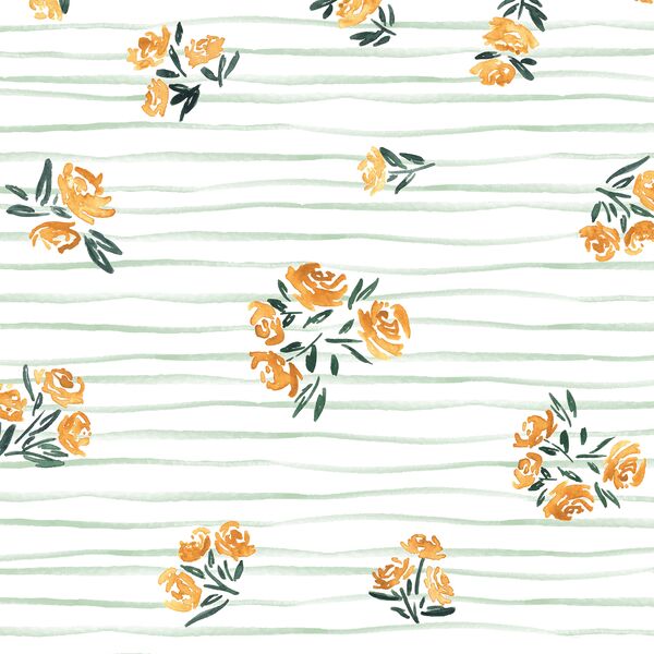 Nosegay in Mint Stripe