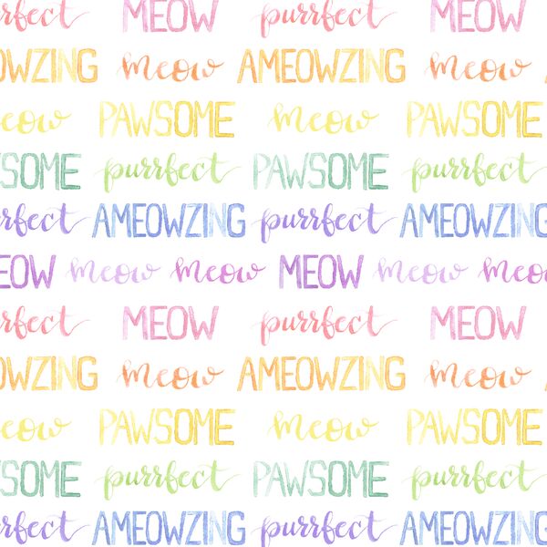 Purrfect Script in Rainbow