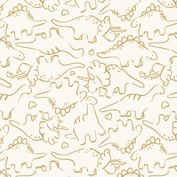 Jurassic Friends in Tinsel Ochre on Bone
