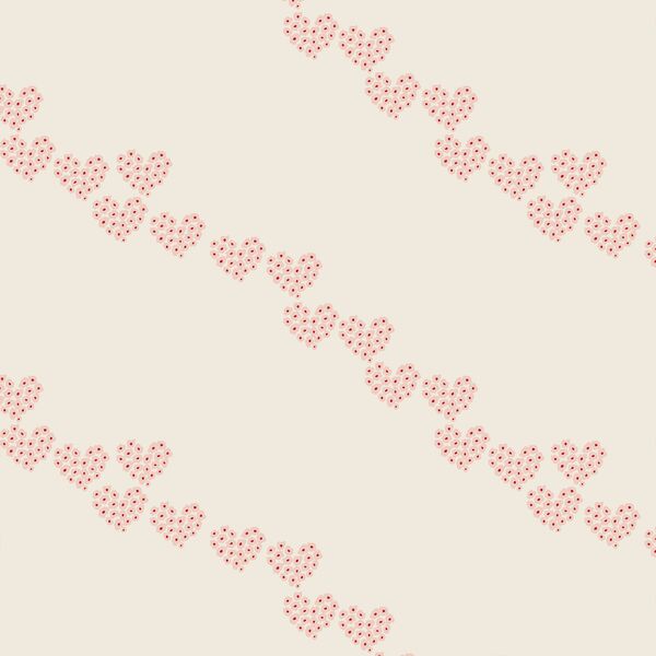 Rosette Diagonal Hearts in Egret