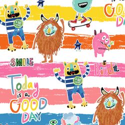 Big Monster Quotes in Rainbow Stripes