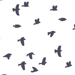 Flock Silhouette in Ink on White