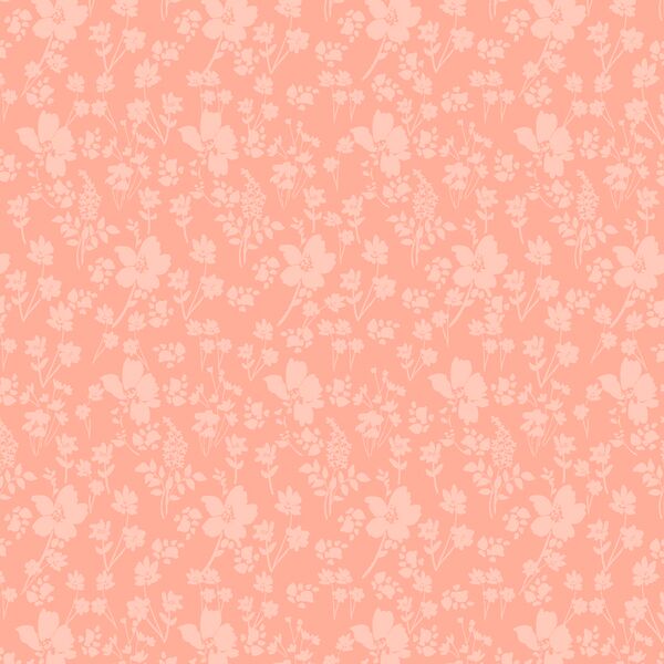 Floral Silhouette in Coral