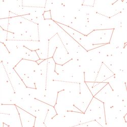 Star Charts in Peony on White