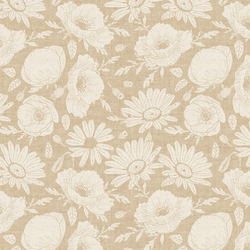 Floral Silhouette in Tan