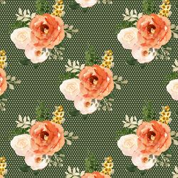 Parisian Bouquet in Olive Green Polka Dots