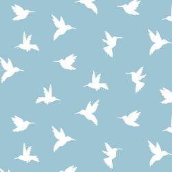 Hummingbird Silhouette in Bluebell