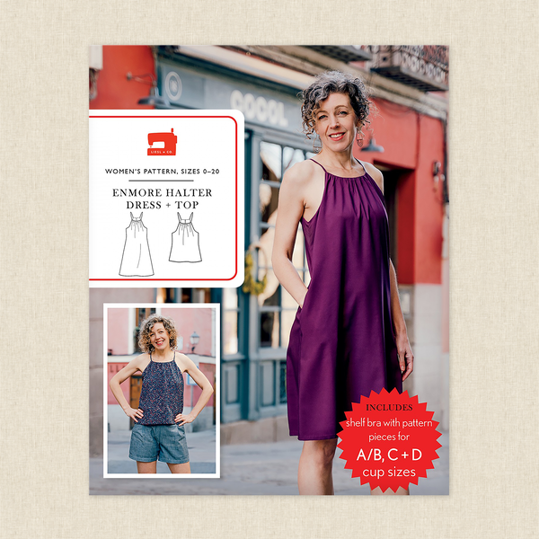 Enmore Halter Dress and Top Sewing Pattern by Liesl and Co