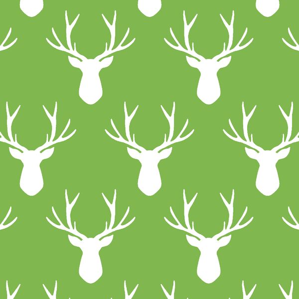 Stag Silhouette in Greenery