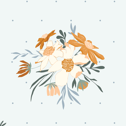 Sunlit Bouquet in Soft Cloud