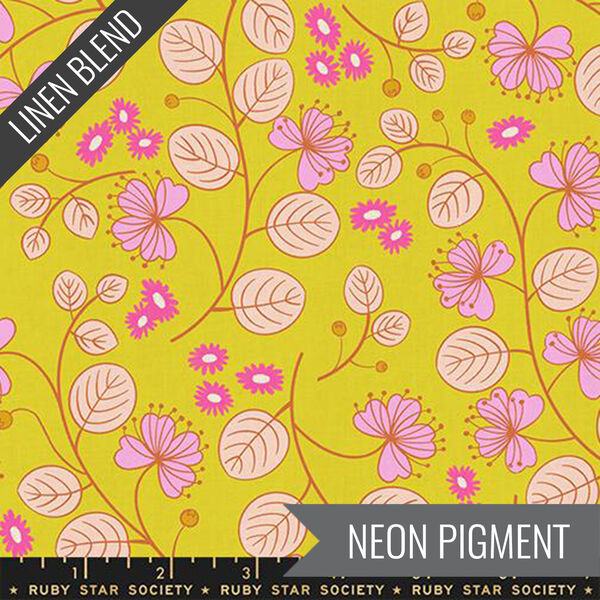 Caper Linen in Citron Neon