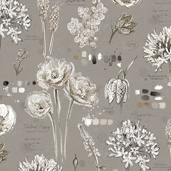 Floral Journal in Taupe