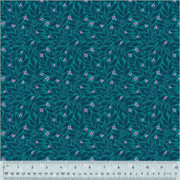 Vines and Berries in Teal