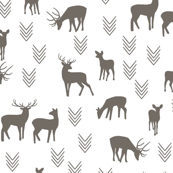 Deer Silhouette in Stone on White