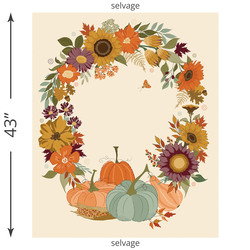 Wreath Panel in Cream