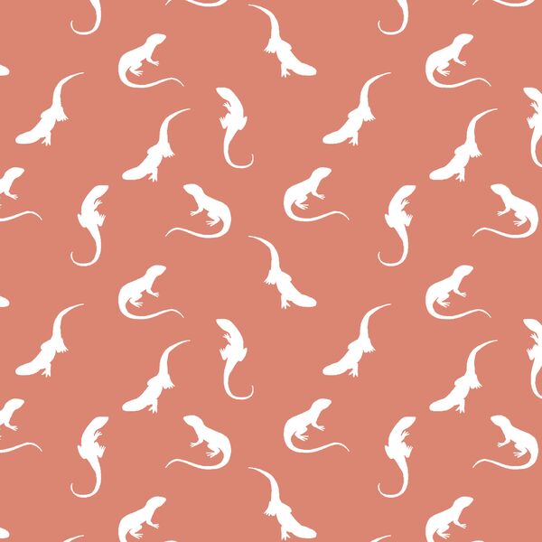 Iguana Silhouette in Desert Rose