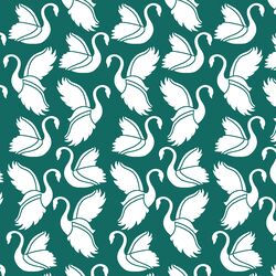 Swan Silhouette in Emerald