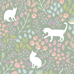 Large Cat Garden in Soft Green