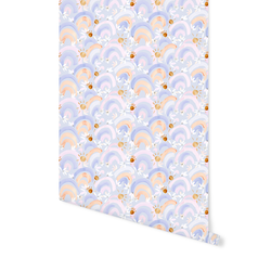 Rainbow Blooms in Pastel Periwinkle
