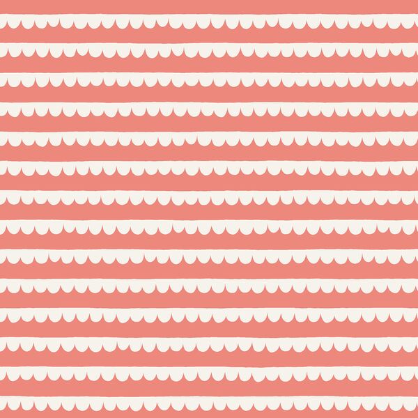 Scalloped Stripes in Watermelon Red