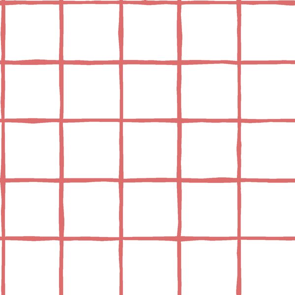 Windowpane in Poppy on White