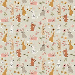 Bunnies and Flowers in Spring