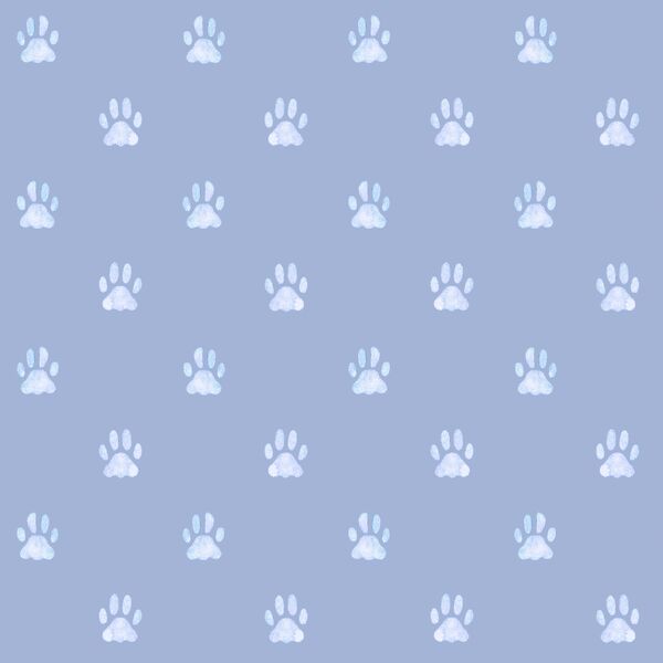 Watercolor Paw Prints in Cerulean Frost