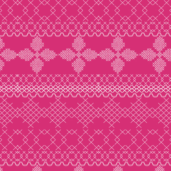 Cross and Stitch in Raspberry