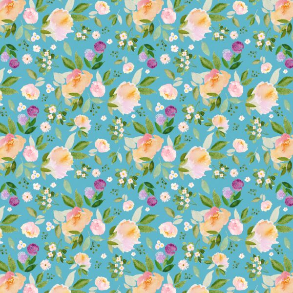Little Garden Blooms in Spring Sky