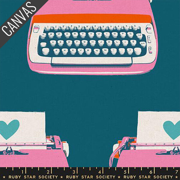 Typewriters Canvas in Teal
