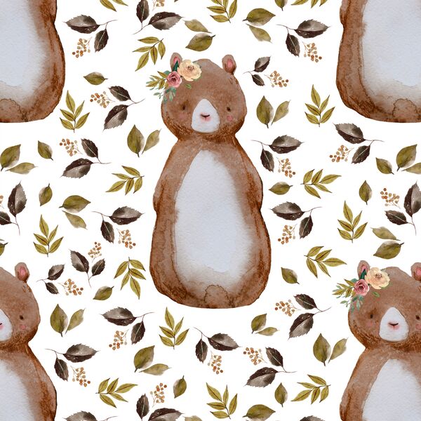 Autumn Bear in White