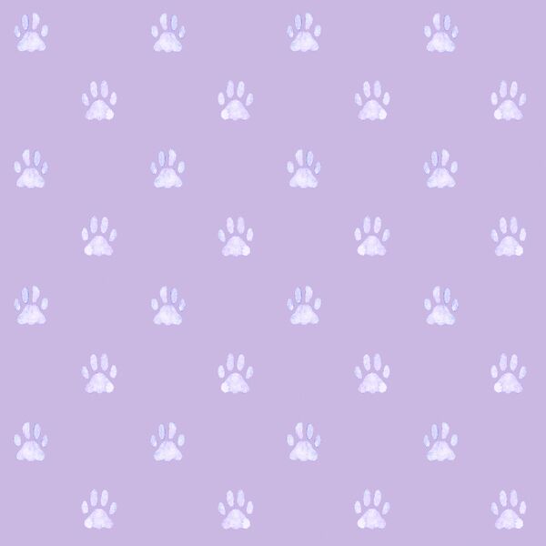 Watercolor Paw Prints in Lavender Fields