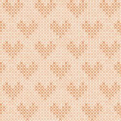 Cross Stitched Hearts in Cream