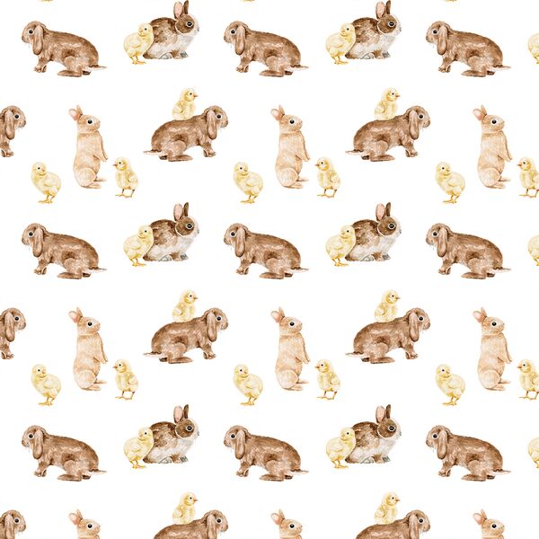 Little Bunnies and Chicks in White