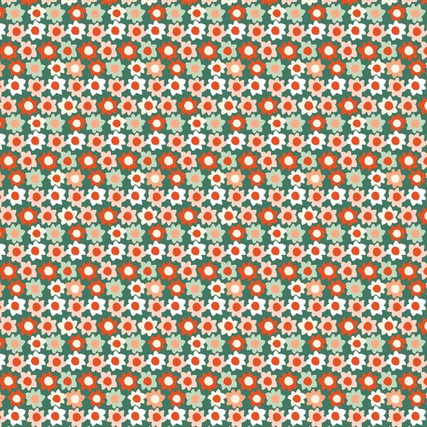 Retro Christmas Daisy in Evergreen