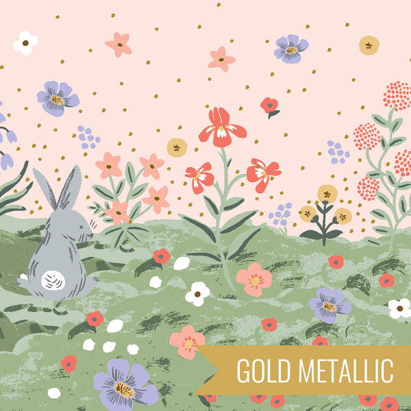 Spring Meadow Single Border in Pink Metallic