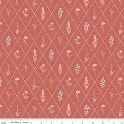 Floral Argyle in Rose