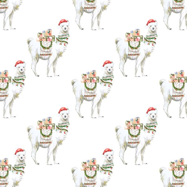 Little Festive Llama in White