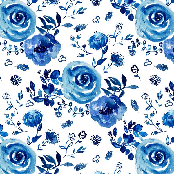 Chinoiserie Floral in Cobalt