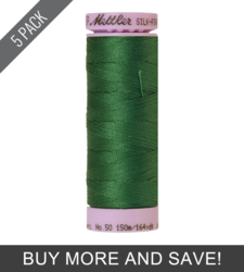 Bright Green (9105-1097) - Silk Finish Cotton 50wt - 164 Yards (5 Pack)