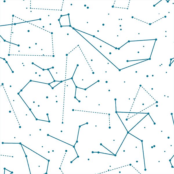 Star Charts in Peacock on White